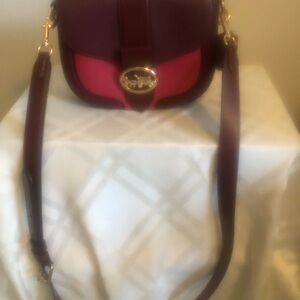 Cherry and Burgundy Coach Georgie Crossbody